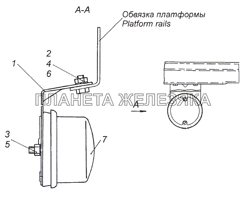 53215-3731002 Установка задних контурных фонарей КамАЗ-4308 (2008)